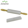 Wholesale New White Marble Rolling Pin With Wooden Handle